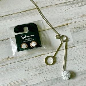 NWT | Marble Necklace & Earring Set